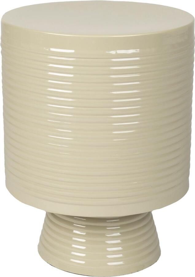 Housecraft living Feliz Lifestyle Sven Bijzettafel Rond Metaal 35x35 (L) cm Ivoor Wit