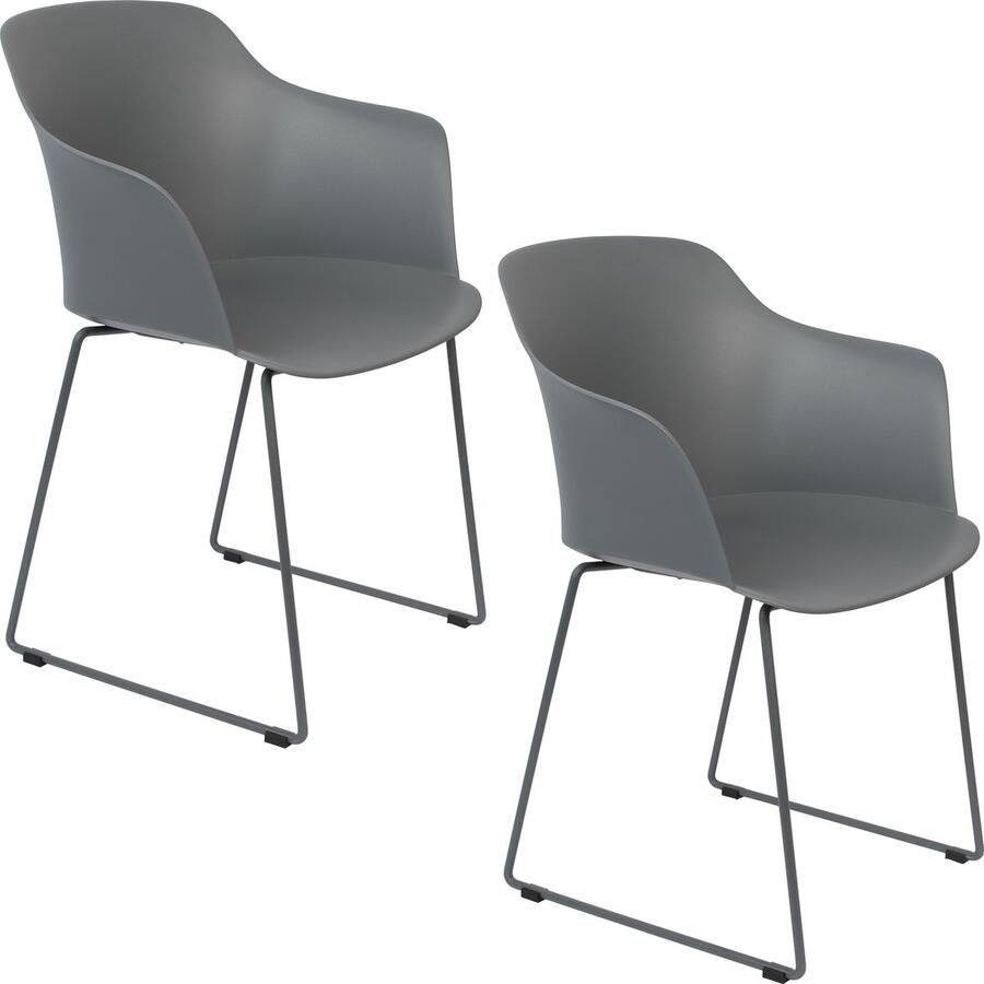 Housecraft Living Housecraft Tango Eetkamerstoelen met armleuning Grijs Set van 2