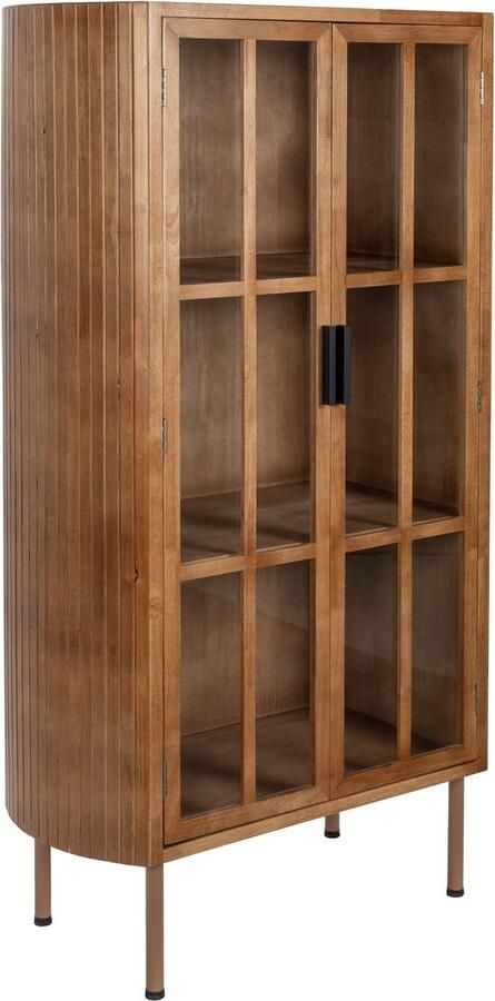 Giga Meubel Kabinetkast Bruin Rubberhout 2 Deurs 80x38x140cm Yaz