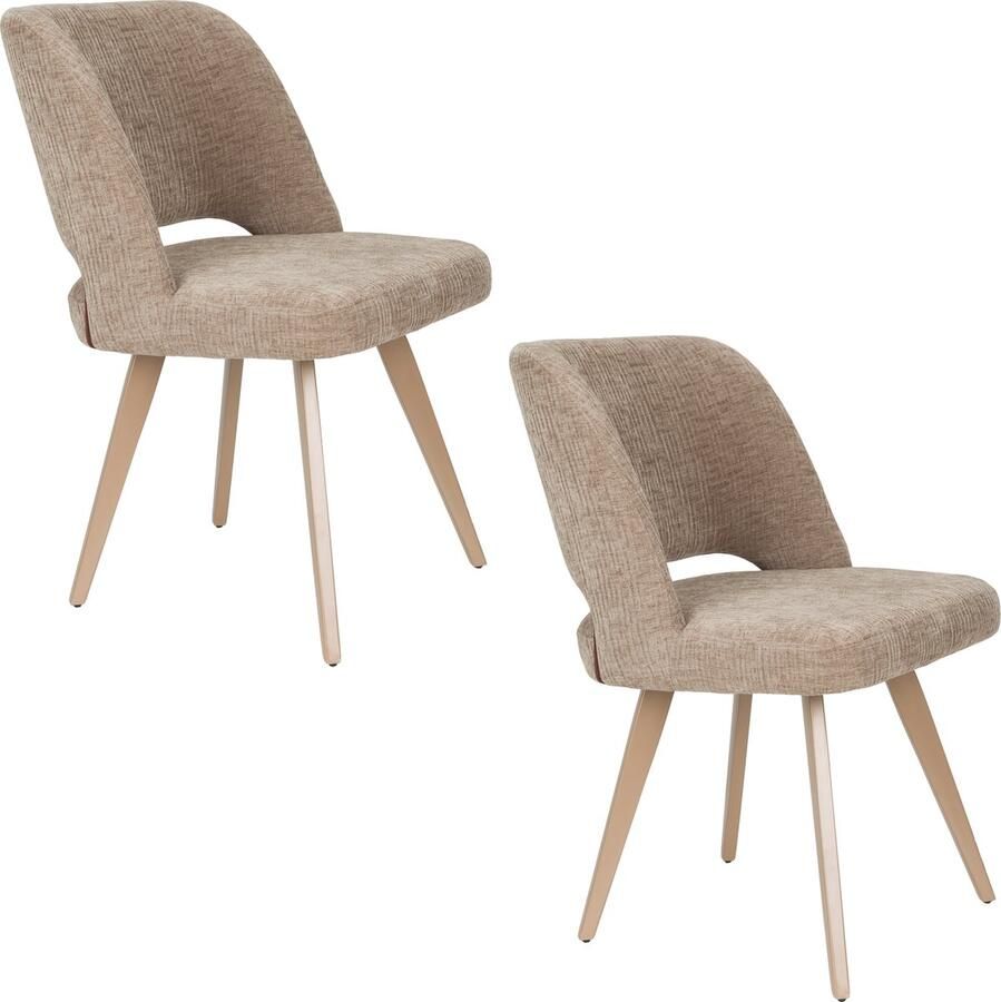 Housecraft living Feliz Lifestyle Yves Eetkamerstoelen Bruin Set van 2