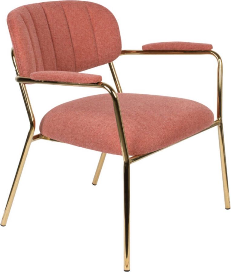 Houselabel Lounge chair josefien arm gold frame (set van 2)