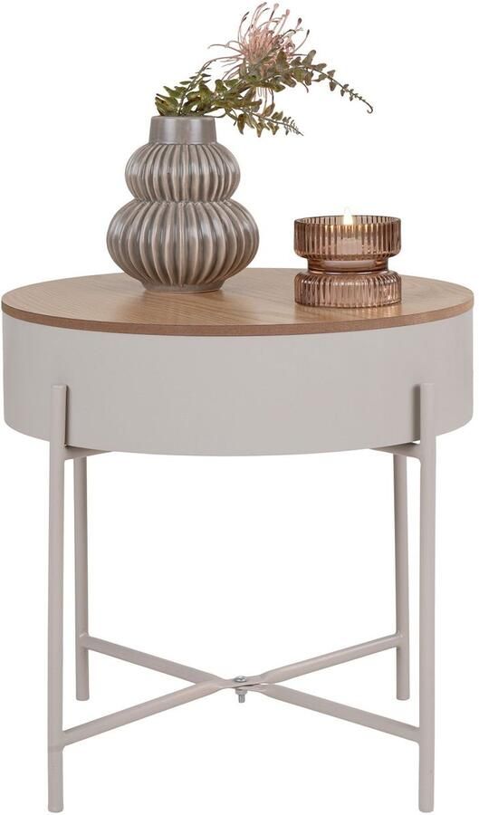 Housenordic EMOB Bijzettafel Sisco Ø40cm met opbergruimte grijs House Nordic Hoektafels Bruin; Grijs MDF; Staal Hoektafels Op voorraad - Foto 2