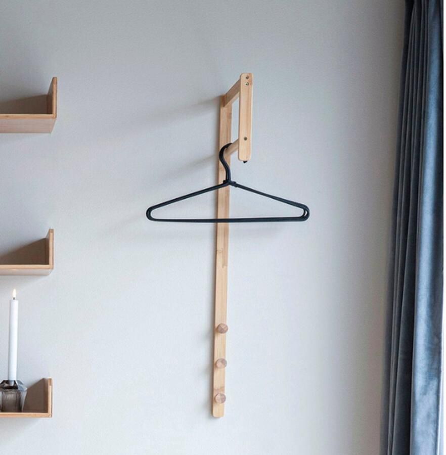 Housenordic EMOB Trento Natuurlijk Bamboe Kledingrek House Nordic Wandkapstokken Bruin Hout Wandkapstokken Op voorraad