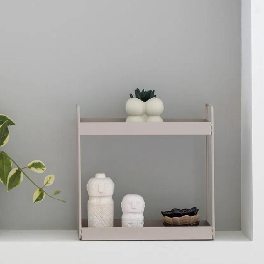 Housenordic Waar Staand Dubbel Plank Staal Zand 30x15x31cm