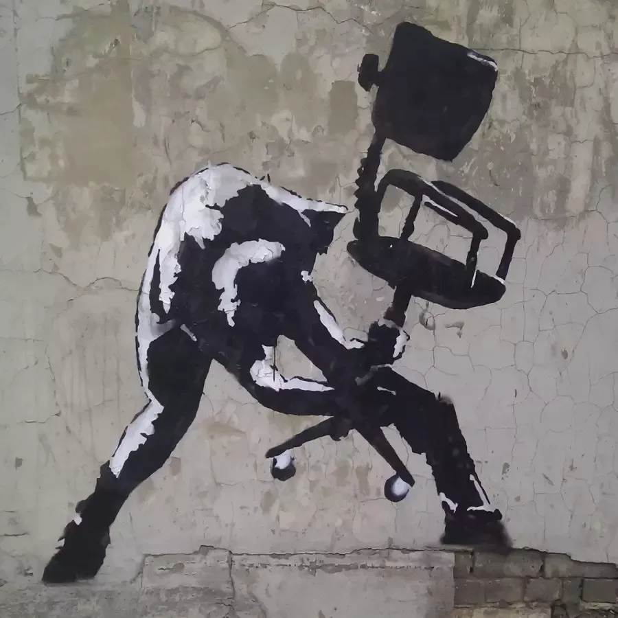 HouseOfArt BANKSY London Calling The Clash Office Chair Smash Canvas Print