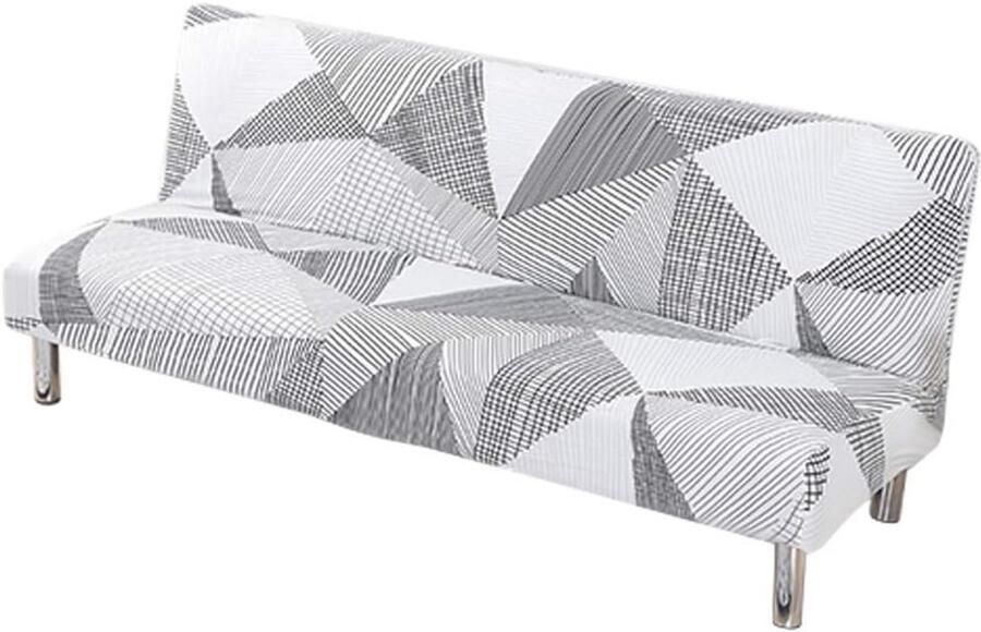 Houseri Rekbare futonhoes voor armloze slaapbank Antislip en bescherming voor 2- of 3-zits banken (180-210 cm driehoekpatroon)