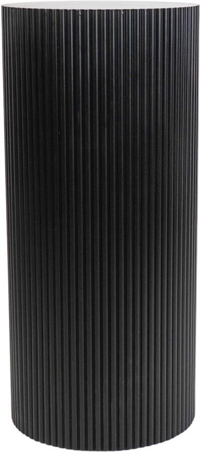 Housevitamin Bijzettafel Cilinder Geribbeld Zwart 30x30x65cm Nachtkastje
