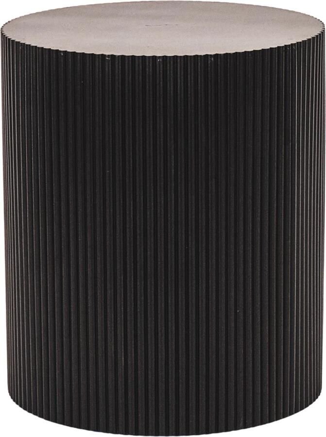 Housevitamin Bijzettafel Cilinder- MDF Zwart 39x39x45cm