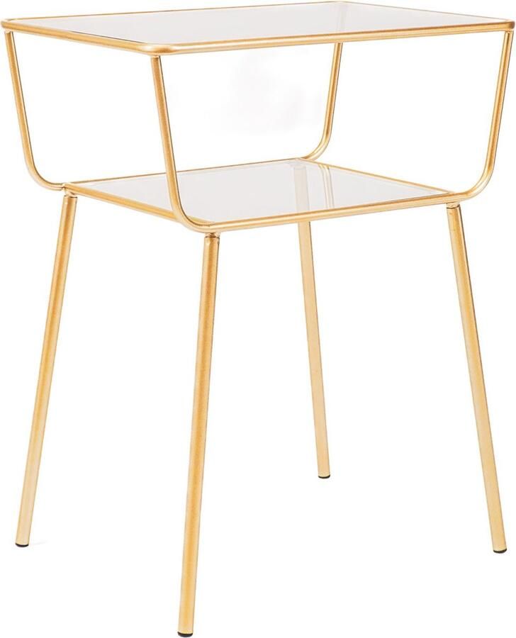 Housevitamin Bijzettafel Kastje Metaal Goud 48x33x60.5cm NachtKastje Design