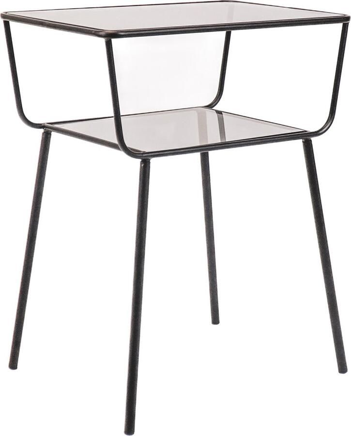 Housevitamin Bijzettafel-Nachtkastje-Metaal-Zwart-48x33x60.5cm Design