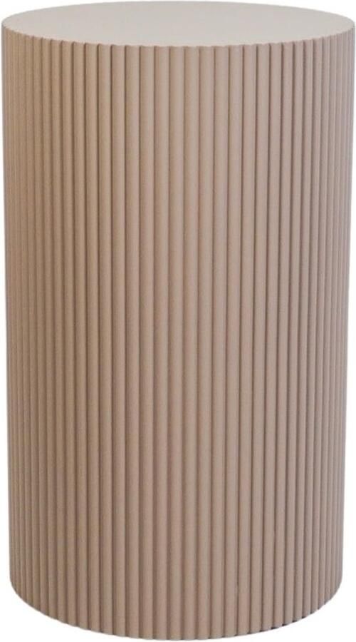 Housevitamin Bijzettafel Pilaar-Cilinder-MDF Taupe- 30x30x54cm. Laat je interieur stralen met deze moderne bijzettafel!
