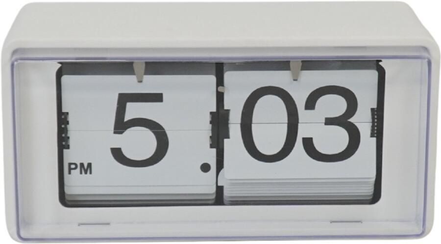 Housevitamin Klok- Kast Klok Flip Over- Wit 22x13x11 5cm