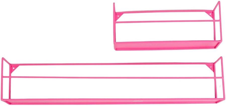 Housevitamin Wanddecoratie Wandplanken Metaal Set van 2 40|80x14x16cm Fluor Roze