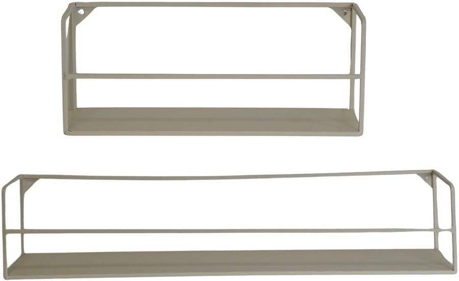 Housevitamin Wandplanken Metaal Zand Set Van 2 40x14x16 80x14x16cm