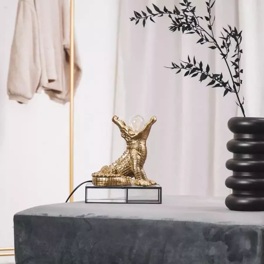Housevitamin HV Krokodil Lamp Goud 10x17x18 5 cm Hosusevitamin Gold
