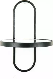 Housevitamin HV WANDPLANK MET SPIEGEL ZWART- 18X19X27