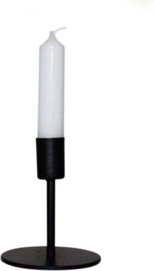 Housevitamin kandelaar kaarsenstandaard kaarsenhouder zwart metaal 10cm hoog - Foto 2