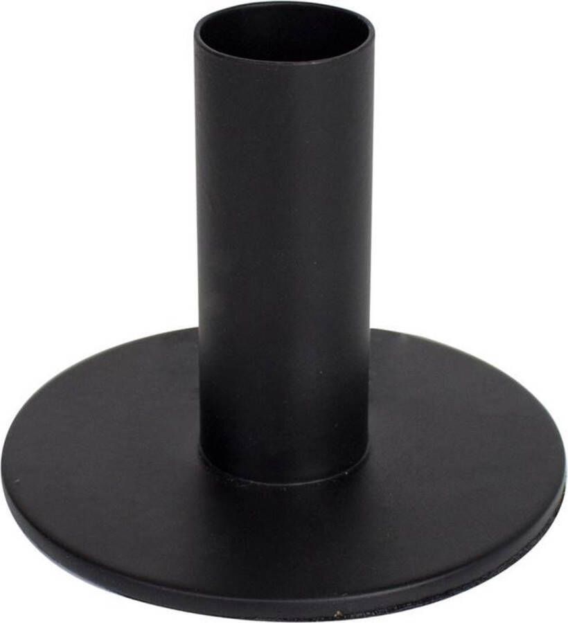 Housevitamin kandelaar kaarsstandaard zwart metaal rond 6 5cm hoog
