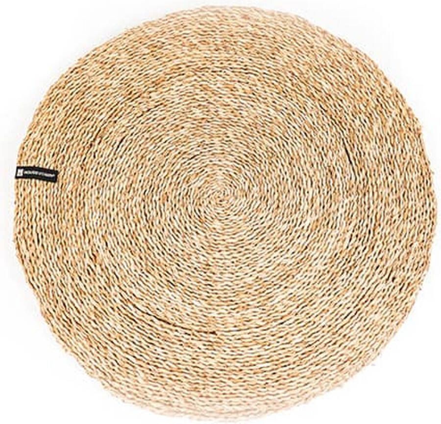 Housevitamin Vloerkleed sierkleed naturel zwart gestreept Ø80cm