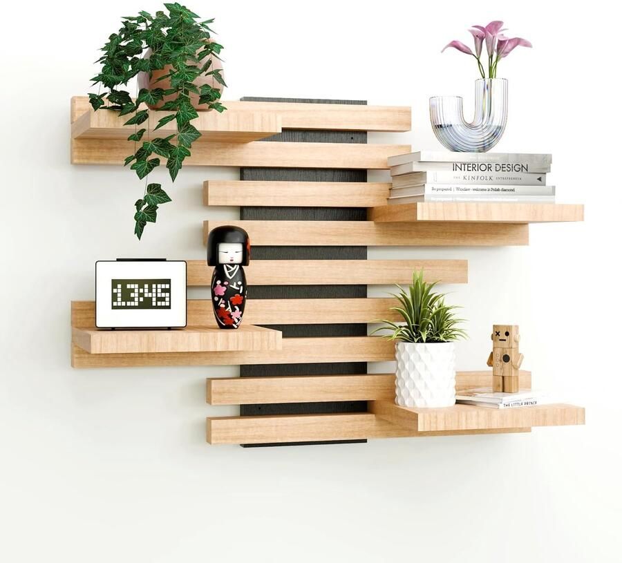 Houtmerk Modulair wandrek stijlvol en functioneel 1 stuk massief hout