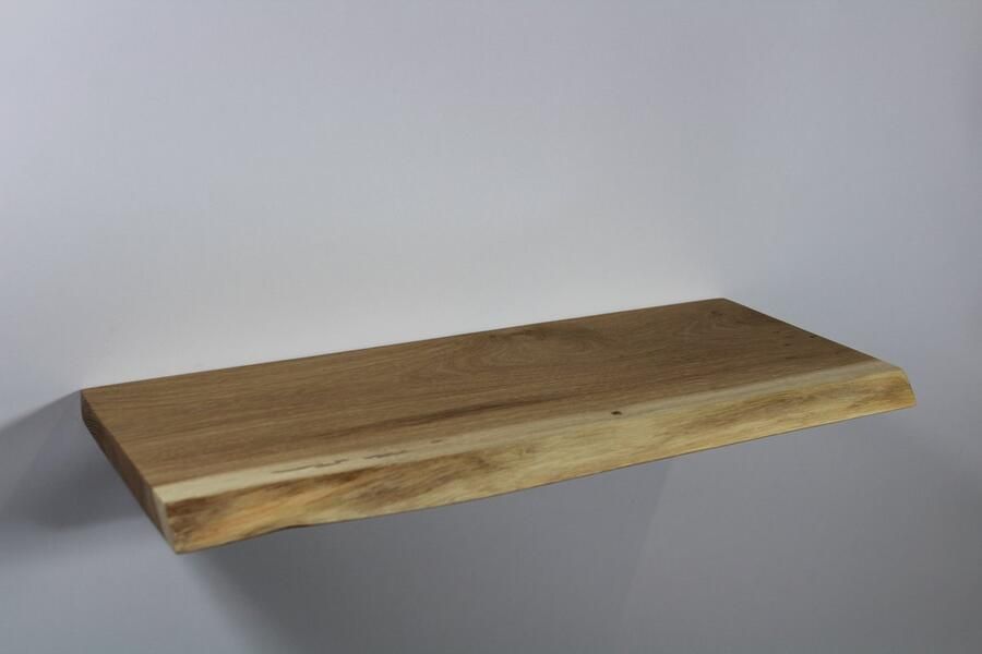 Houtze Zwevende Wandplank 2 2cm Dik BOOMSTAM Eiken Licht Rustiek Verschillende Afmetingen