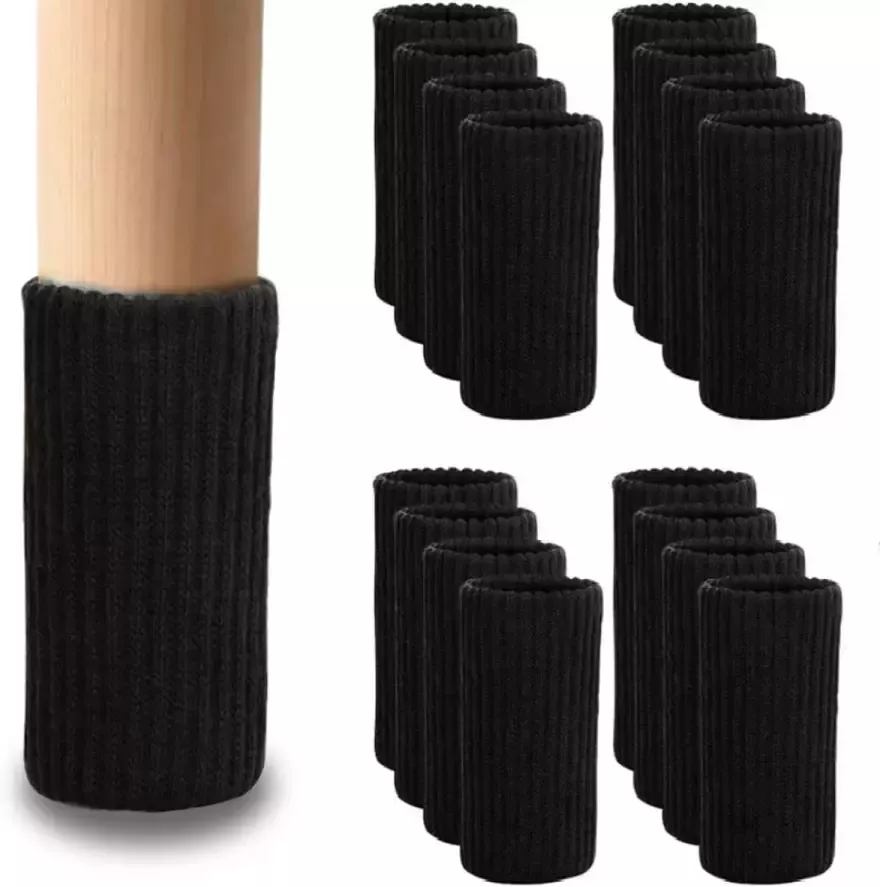 Houwy 4 16 24 32 Stoel Sokken Stoel Stoelen Stoelpoot Beschermers Vloerbescherming Stoelhoezen Vloerbeschermer Stoelpootdoppen Zwart Stoelpoot Viltjes Stoelpoot Sokken Stoelsokken Viltjes Stoelpoten Viltjes Tafel - Foto 2