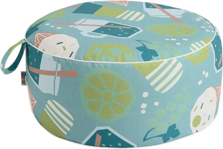 Howa Opblaasbare Kruk Poef Vloer Kussen binnen en buiten voor Tuin en Kinderkamer colorful blue 8711