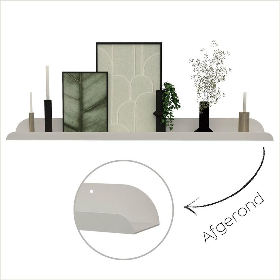 HOYA living Fotolijstplank metaal 80 x 10cm LIMA 80 Greige (Smalle stalen fotolijst wandplank stalen metalen fotoplank fotolijst plankje staal wandplank zwevend)