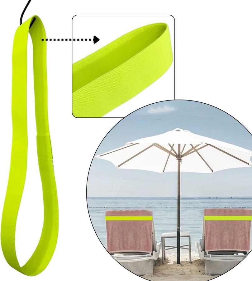 HOYA living Strandhanddoek elastiek band Neon Geel elastisch rekbaar van 45 tm 70cm ligbed elastiek band beach towel strap