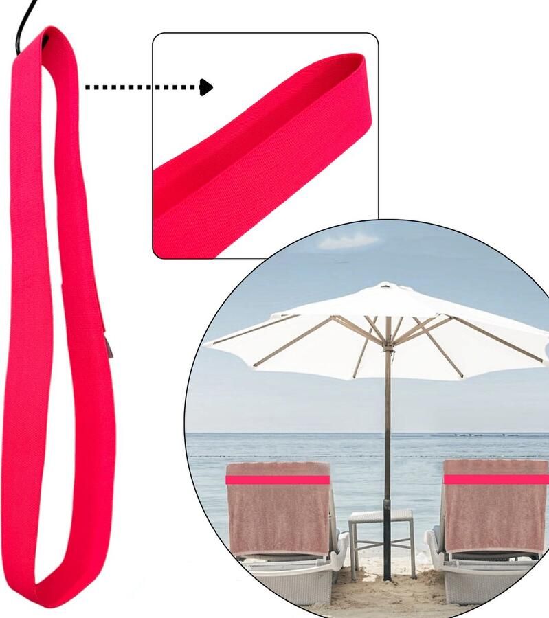 HOYA living Strandhanddoek elastiek band Neon Roze elastisch rekbaar van 45 tm 70cm ligbed elastiek band beach towel strap