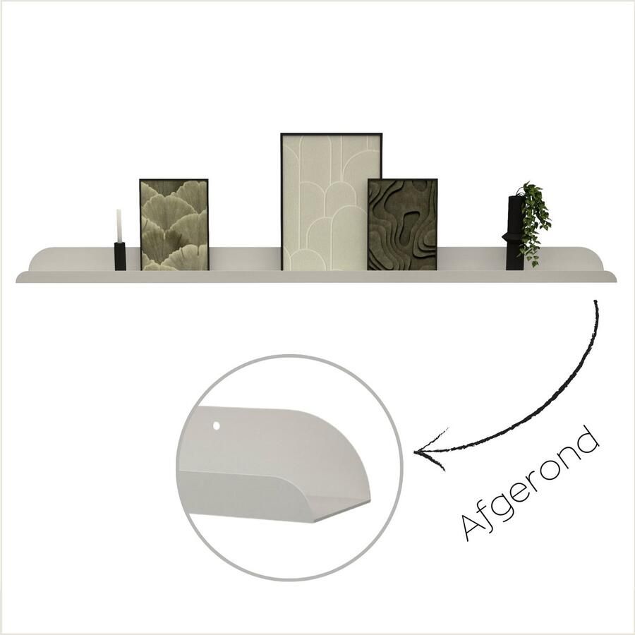 HOYA living LIMA Fotolijstplank metaal 120cm Kleur Greige wandplank fotoplank plank zwevend