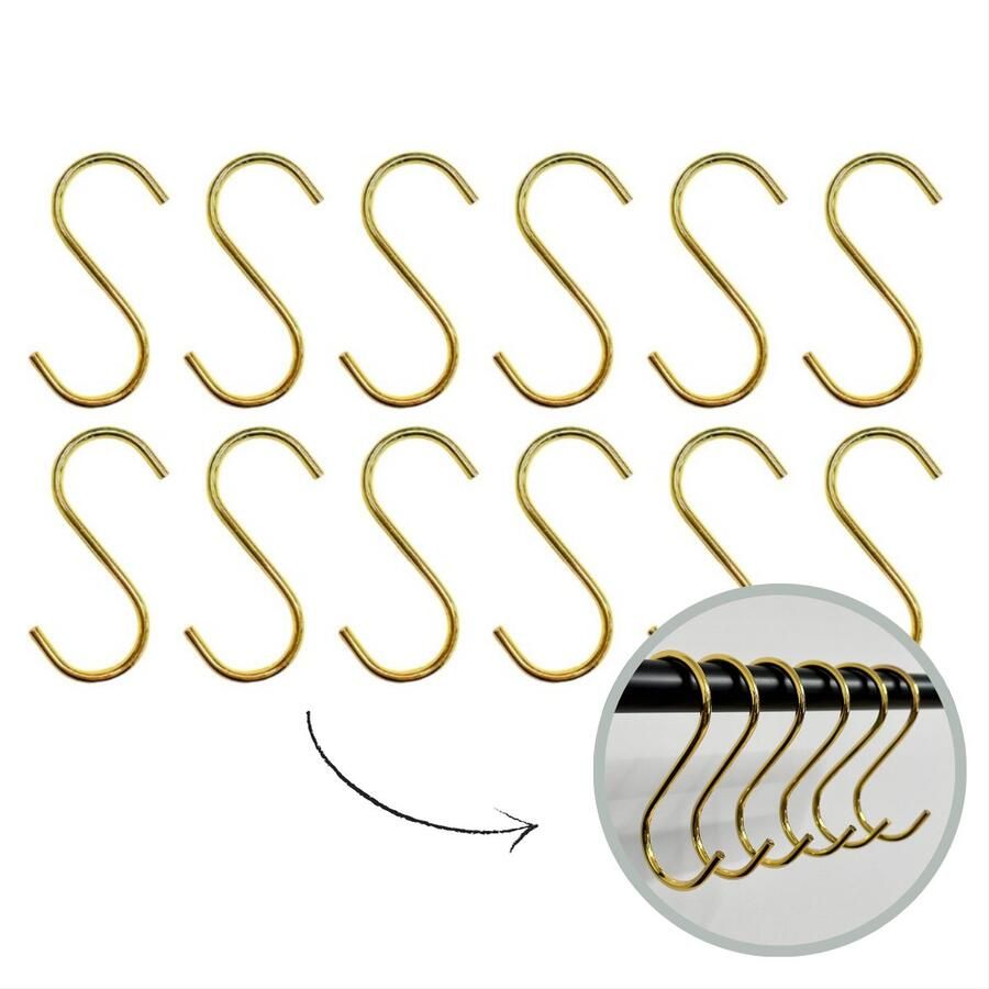 HOYA living S haken Goud 9 5cm (groot) 12 stuks ophanghaken kapstokhaken S haakjes