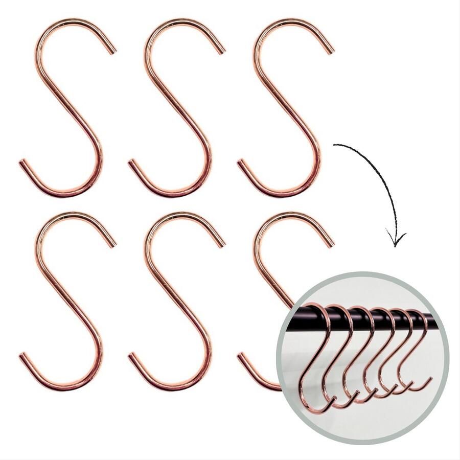 HOYA living S haken Rosé Goud 9 5cm (groot) 6 stuks ophanghaken kapstokhaken S haakjes
