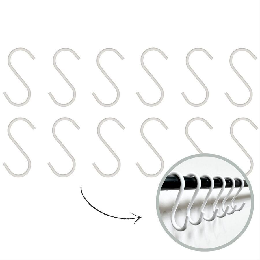 HOYA living S haken Wit 6cm (klein) 12 stuks ophanghaken kapstokhaken S haakjes