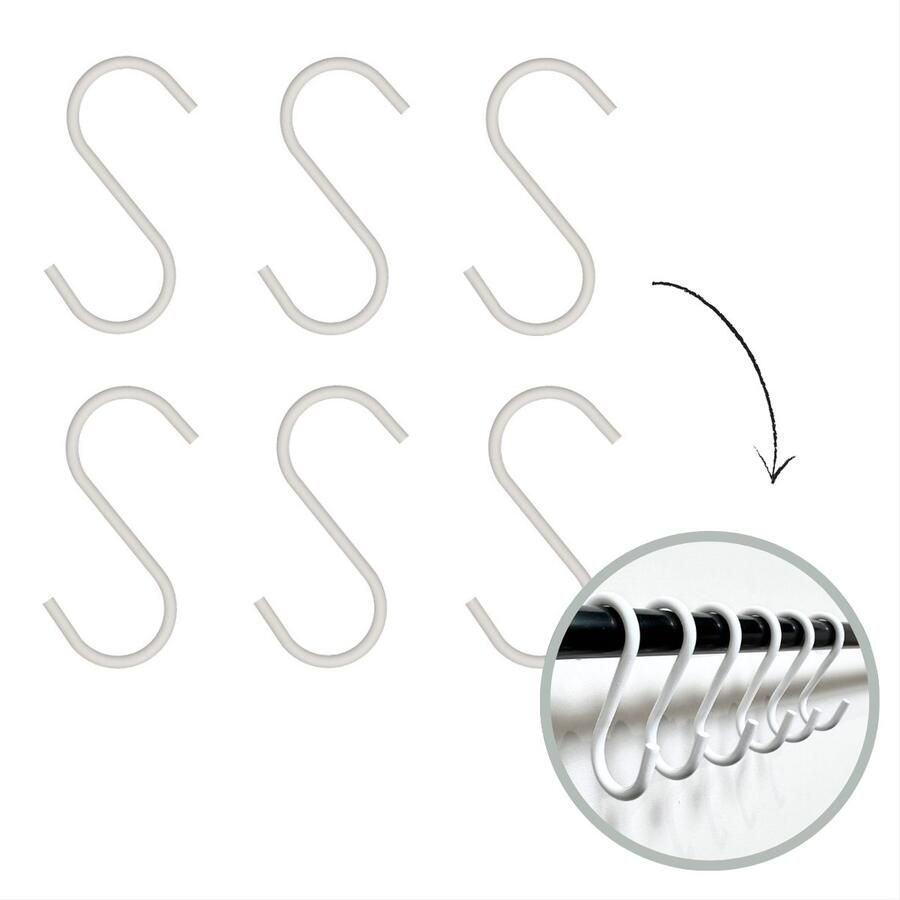 HOYA living S haken Wit 6cm (klein) 6 stuks ophanghaken kapstokhaken S haakjes