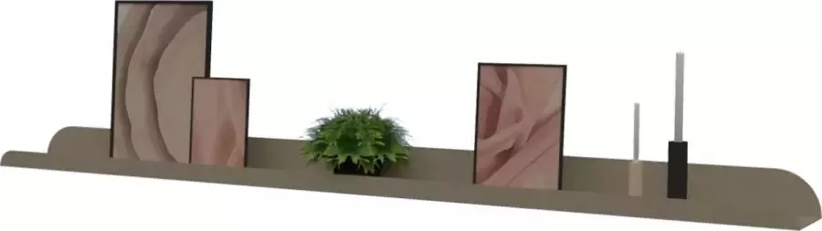 HOYA living TIJDELIJKE AANBIEDING Fotolijstplank metaal 120 x 10cm LIMA 120 Mud (Smalle stalen fotolijst wandplank stalen metalen fotoplank fotolijst plankje staal wandplank zwevend) - Foto 2