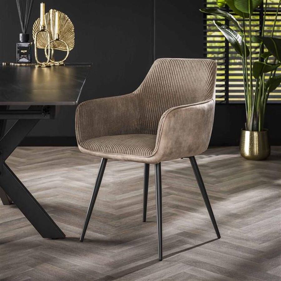 Hoyz Collection Armstoel Rib 2 Stuks Rock Zandkleur - Foto 2