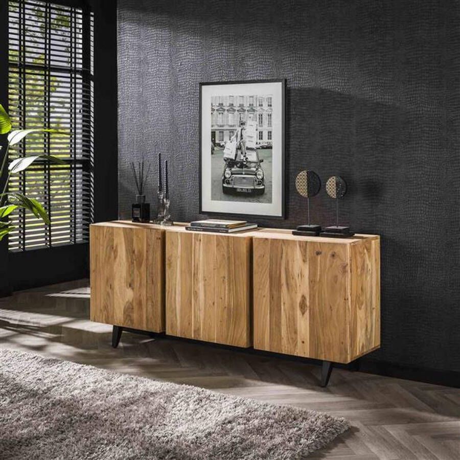 Hoyz Collection Dressoir 3L Block 40x180x76cm Massief Acacia Naturel - Foto 2