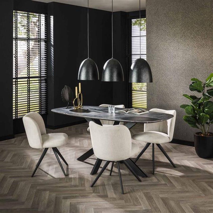 Hoyz Collection Eetkamertafel 180 Deens Ovaal 3D Melamine Slate Stone - Foto 2