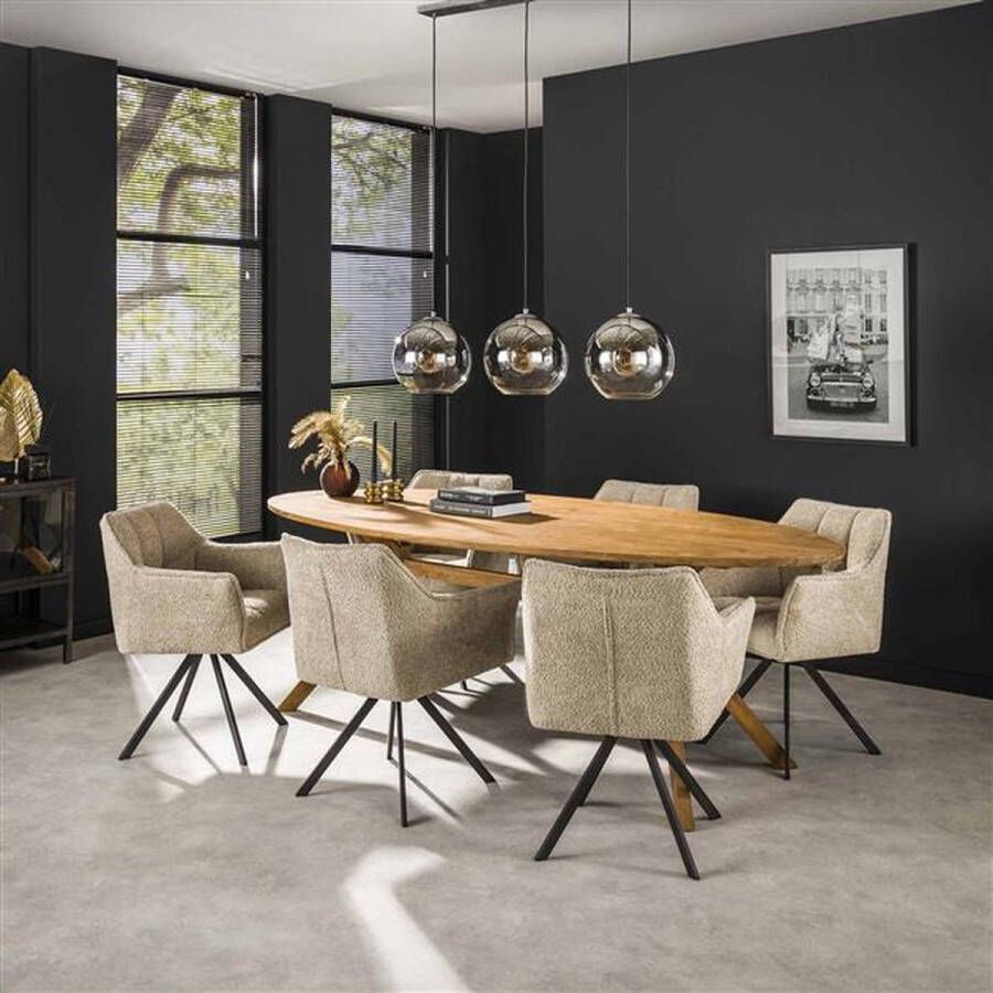 Hoyz Collection Eetkamertafel Teak Ovaal 240cm 6 Personen