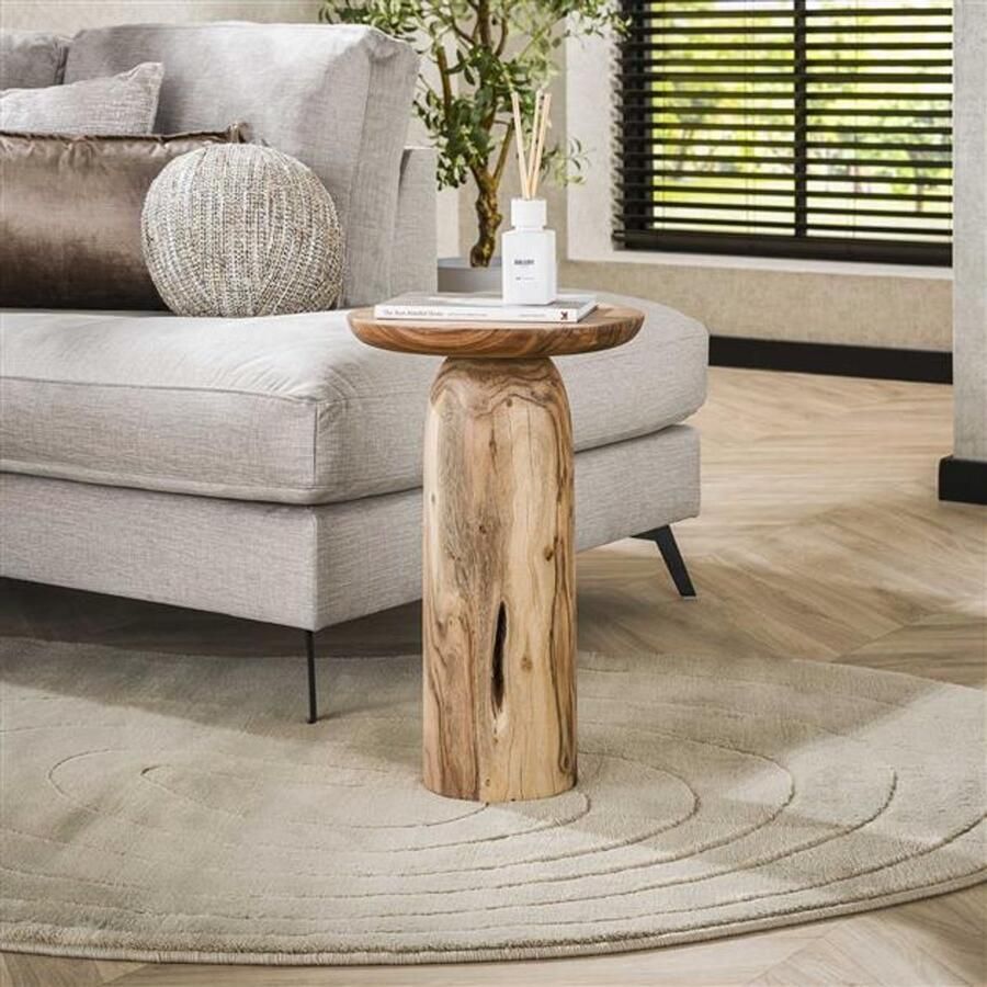 Hoyz Collection Bijzettafel River Solid XL Massief Acacia Naturel