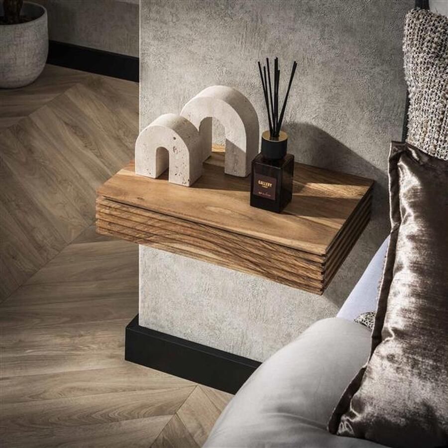 Hoyz Collection Nachtkastje Set-2 Layer L Massief Acacia Naturel Set-2 40cm breed