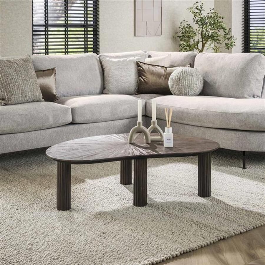 Hoyz Collection Salontafel 110cm Niervormig Maya Teak Rust Brown