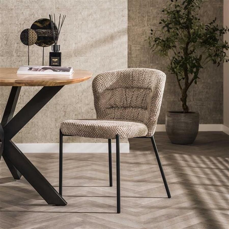 Hoyz Collection Stoel Pull Round Deli Taupe Set van 2