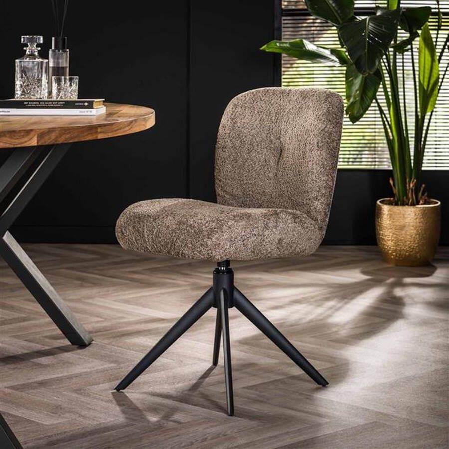 Hoyz Collection Stoel Comfort Draaibaar. 2 Stuks Boucle Taupe - Foto 2