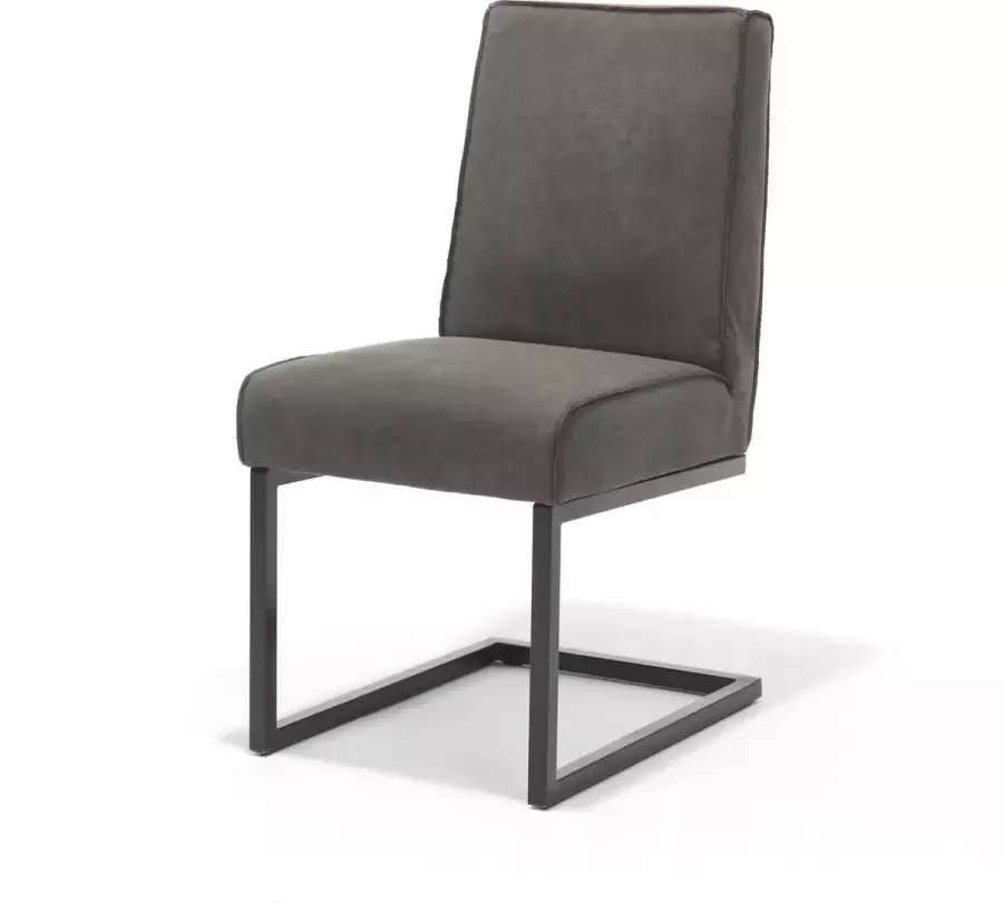 Hoyz Stoel Andre Microleder Yale Antraciet Set van 4