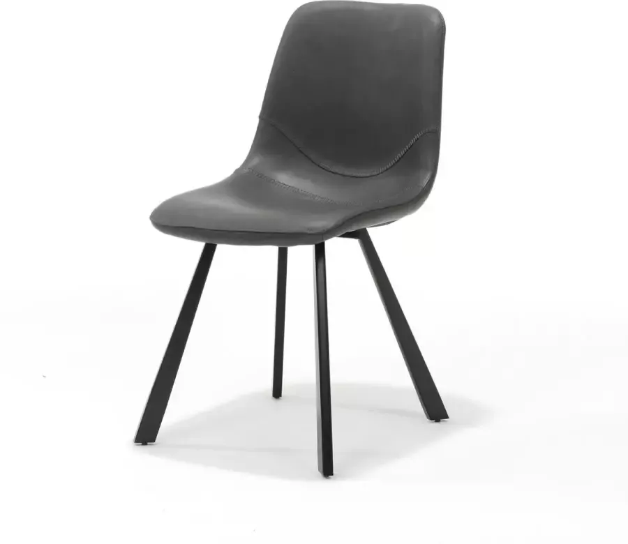 Hoyz Stoel Bari Zwart Stof Vintage Zwart Set van 4