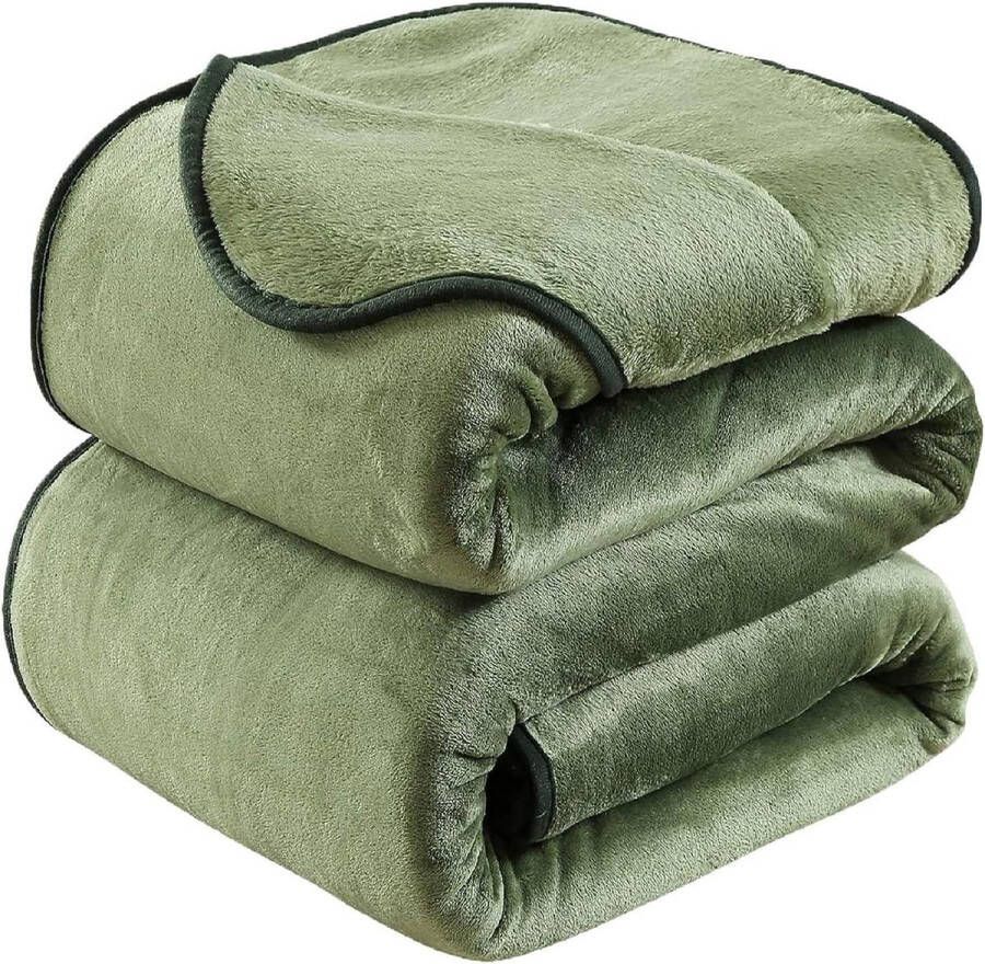 Whoopr Dikke Fleece Plaid Deken 230x270 cm Dekentje Zacht en Warm Dubbelzijdig Omkeerbaar voor Dubbel Bed en Flanellen Sofa Bank