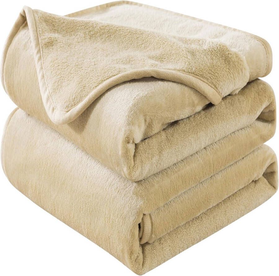 Whoopr Dikke Fleece Plaid Deken 230x270 cm Dekentje Zacht en Warm Dubbelzijdig Omkeerbaar voor Dubbel Bed en Flanellen Sofa Bank