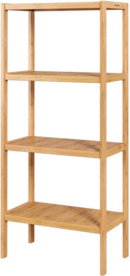 Hs Opslagplank Boekenkast 4 Planken Multifunctioneel Bamboe 52.7 x 26 x 115 Cm Bruin